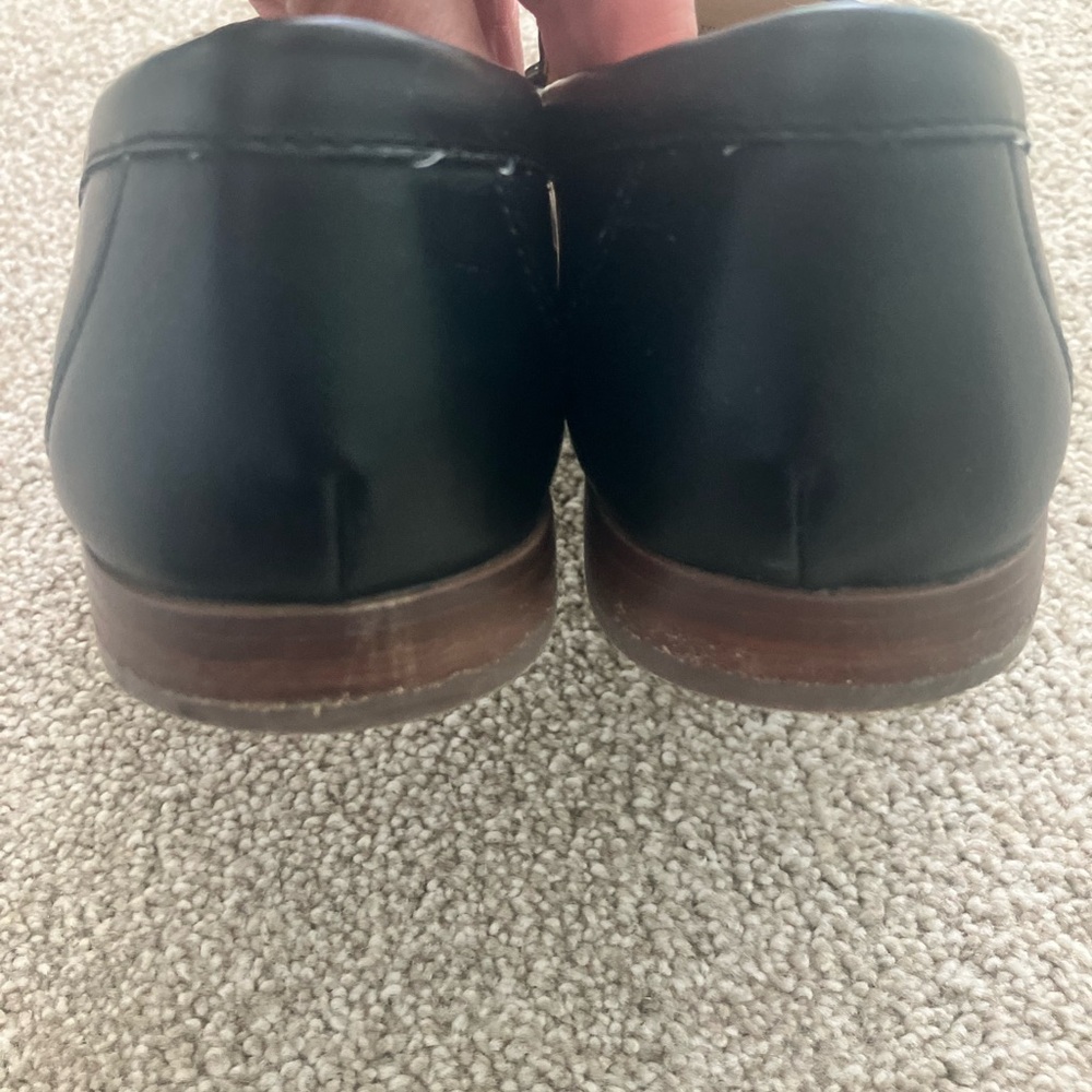 J. Crew Black Slip On Black Brown Penny Loafer Flats Preppy Old Money Size 6.5‎ - Picture 5 of 6